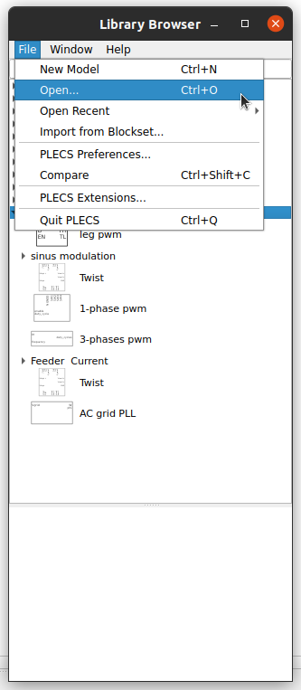 PLECS Library Open