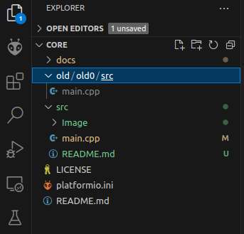 View of the workspace after example download